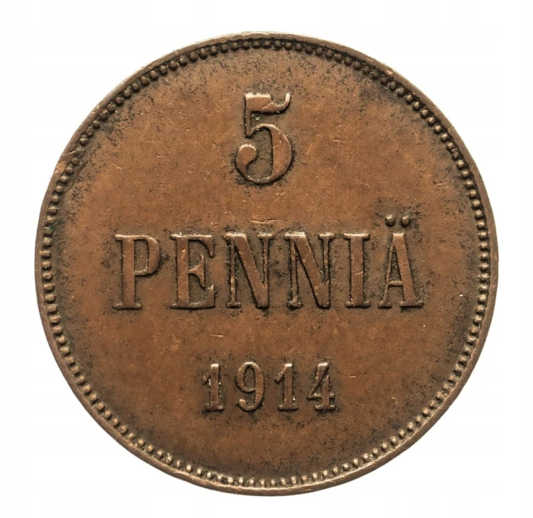 Finlandia, Mikołaj II (1895-1917), 5 pennia 1914