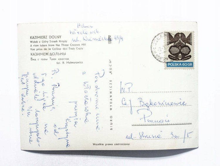 KAZIMIERZ DOLNY - WIDOK Z GÓRY TRZECH KRZYŻY 1974