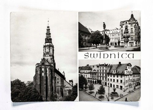 ŚWIDNICA - KOŚCIÓŁ GOTYCKI, RYNEK, RATUSZ l. 70