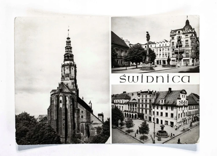 ŚWIDNICA - KOŚCIÓŁ GOTYCKI, RYNEK, RATUSZ l. 70