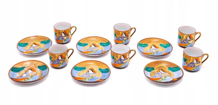 STARY SERWIS HERBACIANO-KAWOWY - JAPONIA SATSUMA