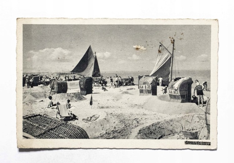 MIĘDZYZDROJE - PLAŻA, KOSZE PLAŻOWE, MORZE II RP
