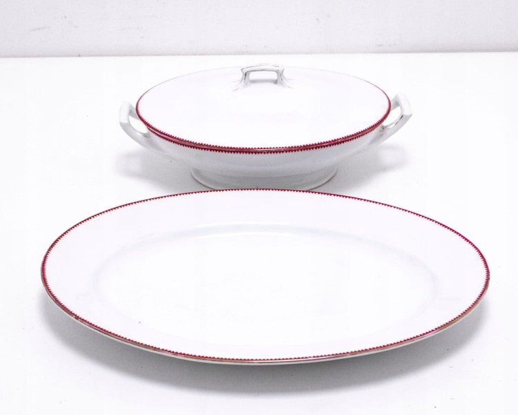 ZESTAW STAREJ PORCELANY BAVARIA: WAZA + PÓŁMISEK